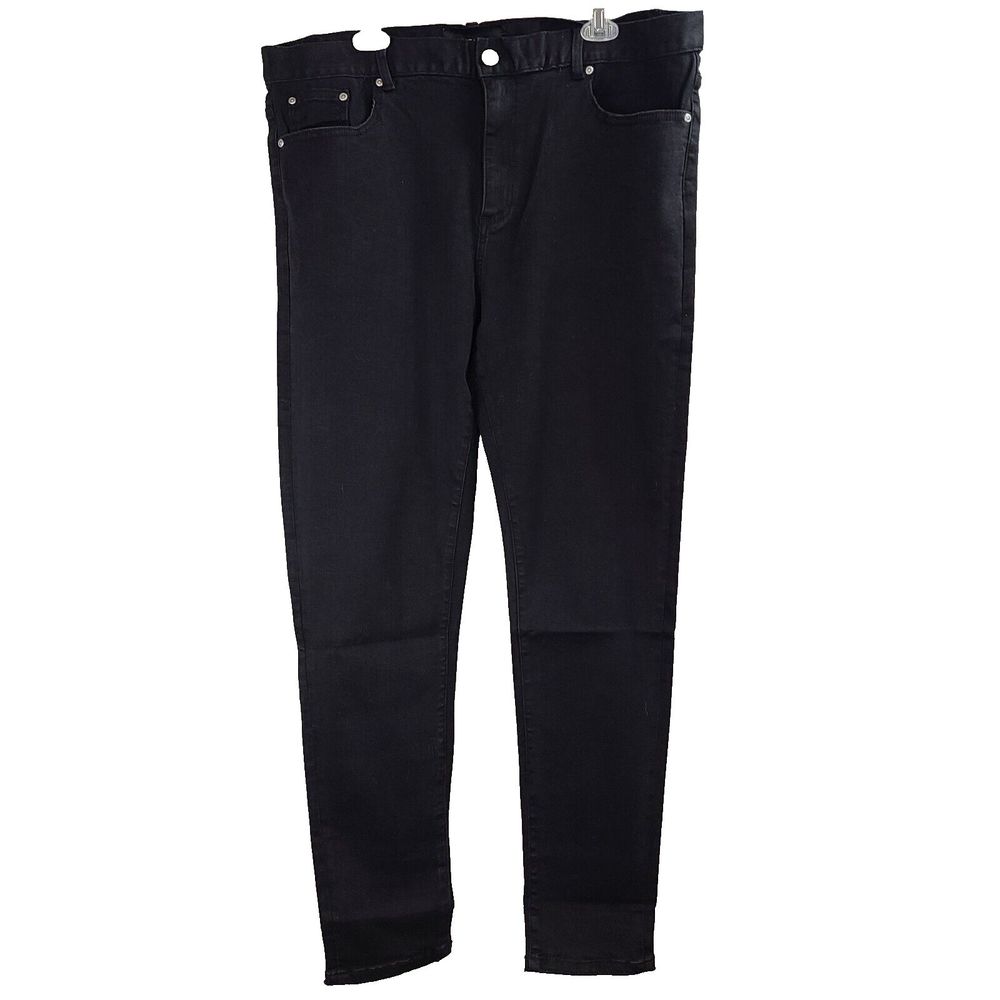 NWT HOMME + FEMME Men's (40) Black Comfort Stretch Tapered Denim Jeans --$150